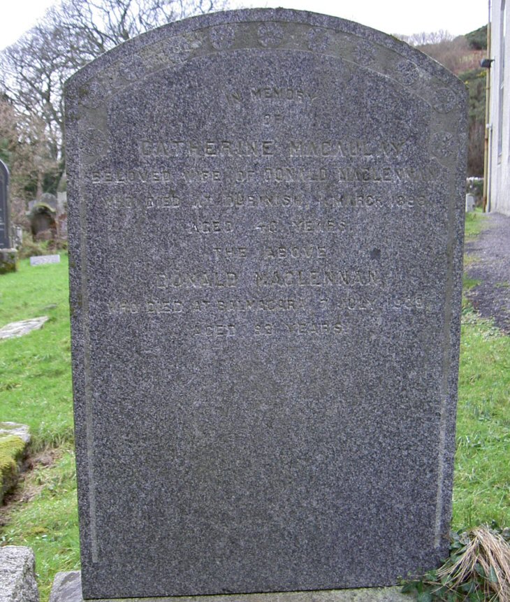 Photo of headstones/Donald MacLennan d1939 hdstn Lochalsh